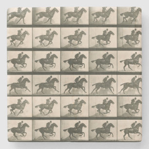 Horse Motion Vintage Photography Stone Coaster