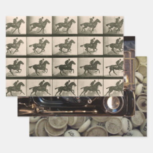 Horse Motion Vintage Photography Wrapping Paper Sheet