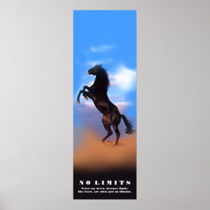 Horse Motivational No Limits No Fear Artwork Poster