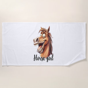 Horse Mountain Forest Landscape Beach Towel