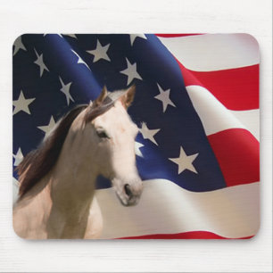 Horse Mousepad American Flag