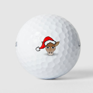 Horse Mule Pony Animal Christmas Santa Claus Hat Golf Balls