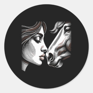 Horse Mum Equestrian Horseck Riding Cowgirl For Wo Classic Round Sticker