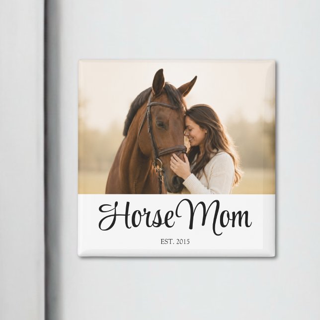 Horse Mum Established Photo Gift Magnet (Creator Uploaded)