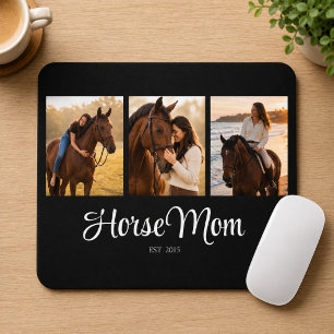 Horse Mum Established Script Black 3 Photo Mouse Mat