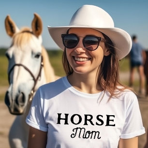Horse Mum Simple Cute Retro Script Equestrian T-Shirt