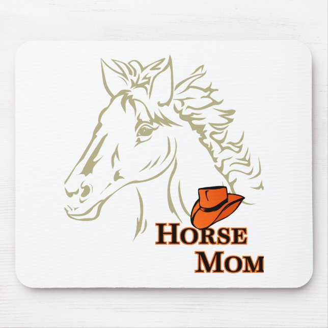 Horse Mum With Hat Mouse Pad (Front)