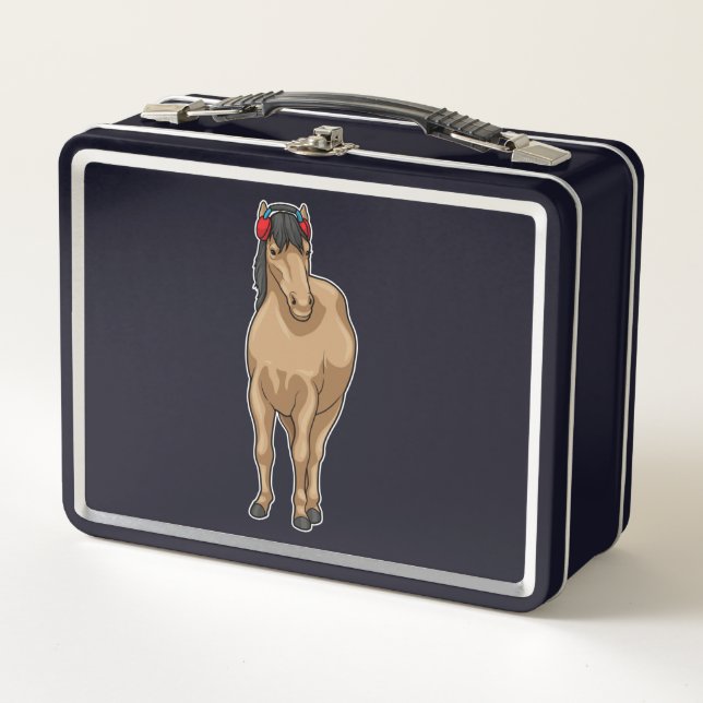 Horse Music Headphone Metal Lunch Box (Front)