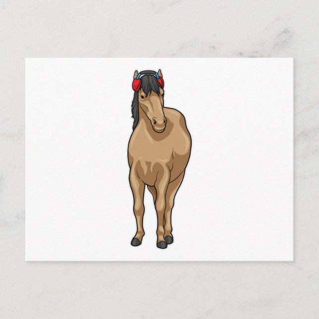 Horse Music Headphone Postcard (Front)