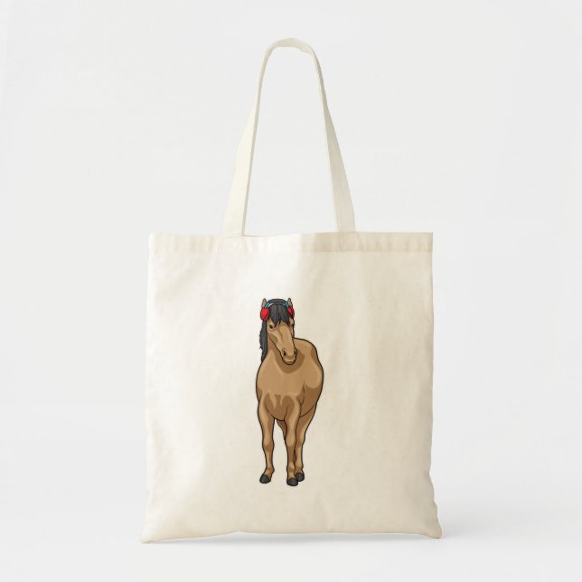 Horse Music Headphone Tote Bag (Front)
