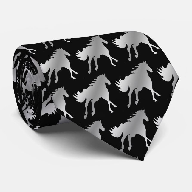 Horse Mustang Team Mascot  Football Necktie (Rolled)