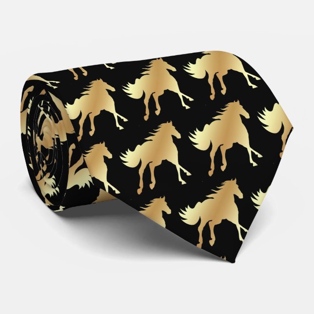 Horse Mustang Team Mascot  Football Necktie (Rolled)