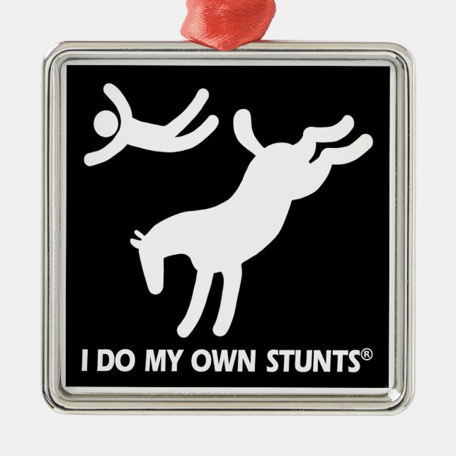 Horse My Own Stunts Metal Tree Decoration (Front)