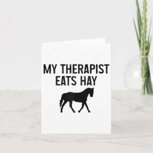 Horse My Therapist Eats Hay Funny Riding Vintage Card