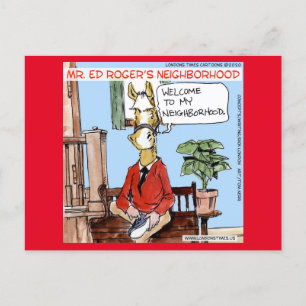 Horse Neigh-borhood Funny Rick London Comic Postcard