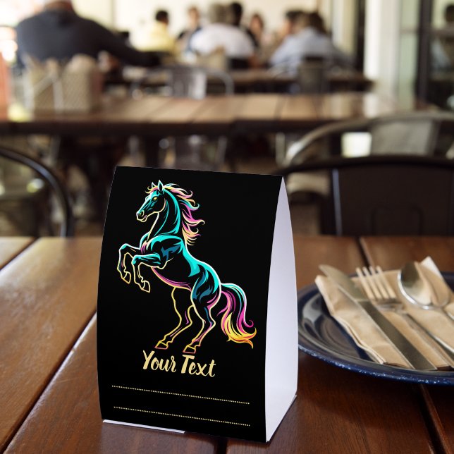 Horse Neon Light Glitch Retro Style (Insitu(Restaurant))