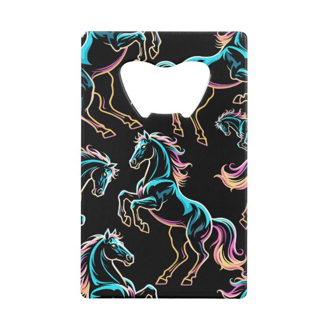 Horse Neon Light Glitch Retro Style (Front)