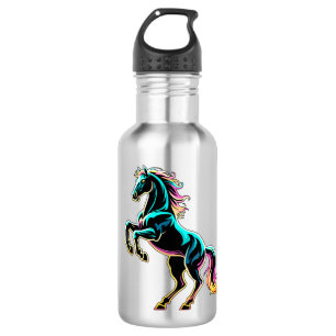 Horse Neon Light Glitch Retro Style 532 Ml Water Bottle