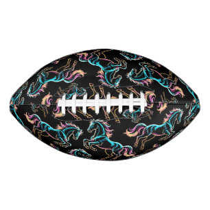 Horse Neon Light Glitch Retro Style American Football