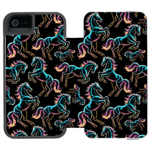 Horse Neon Light Glitch Retro Style Incipio Watson™ iPhone 5 Wallet Case