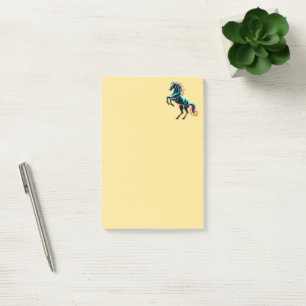 Horse Neon Light Glitch Retro Style Post-it Notes