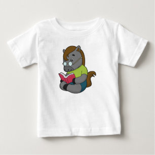 Horse Nerd Book Glasses Baby T-Shirt