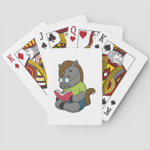 Horse Nerd Book Glasses Playing Cards