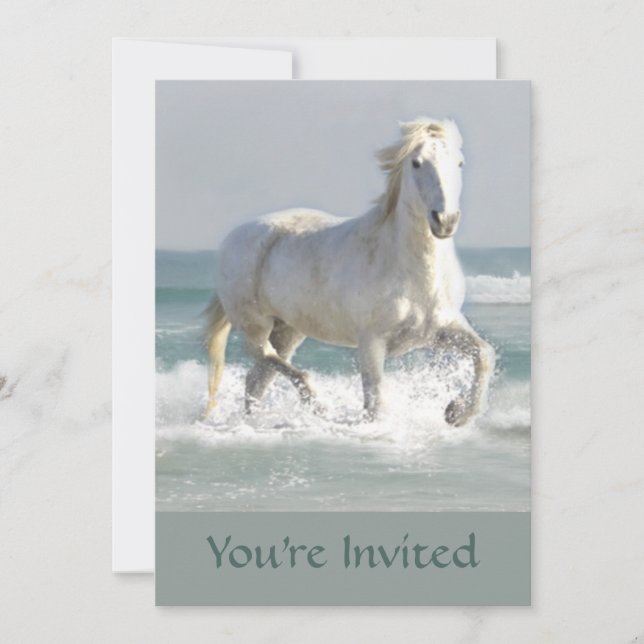 Horse Ocean Beauty Invitation (Front)