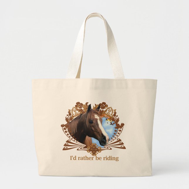 Horse of Course Large Tote Bag (Front)