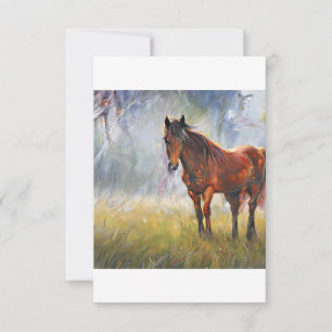 Horse on a grass thank you card