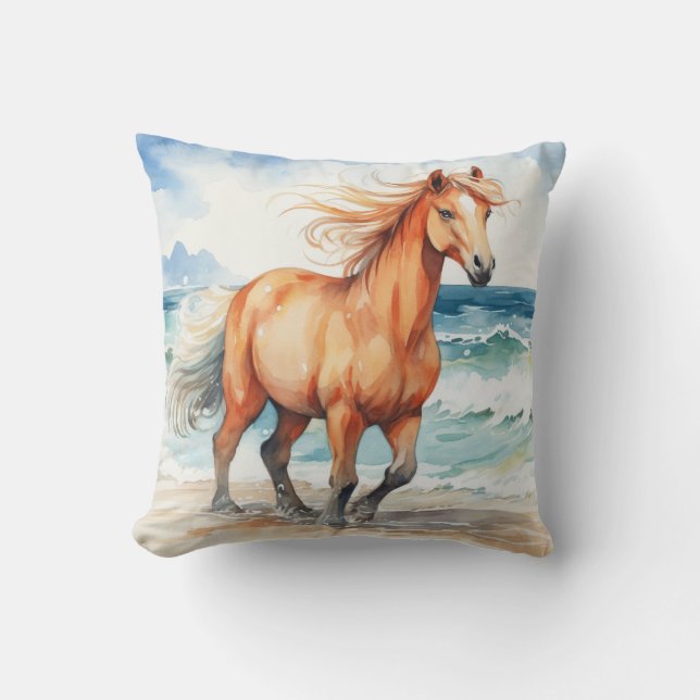 Horse on Beach Cushion (Front)