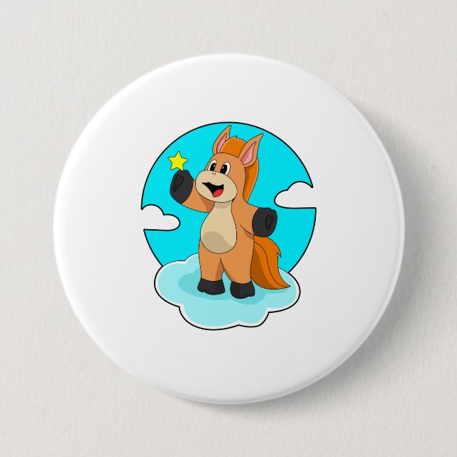 Horse on Clouds 7.5 Cm Round Badge (Front)