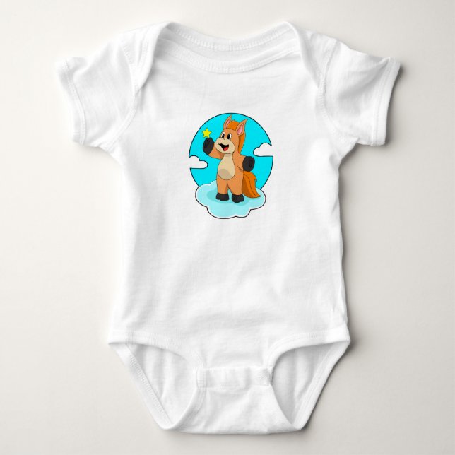 Horse on Clouds Baby Bodysuit (Front)