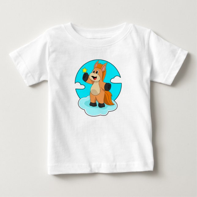 Horse on Clouds Baby T-Shirt (Front)