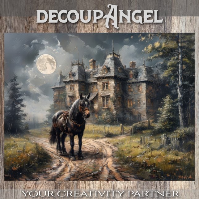 Horse on Country Road - Decoupage - Tissue Paper (Creator Uploaded)