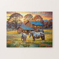 Horse on Farm Wildflower Meadow
