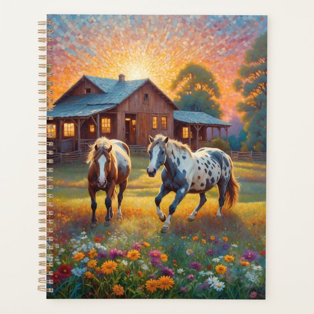 Horse on Farm Wildflower Meadow Planner (Front)