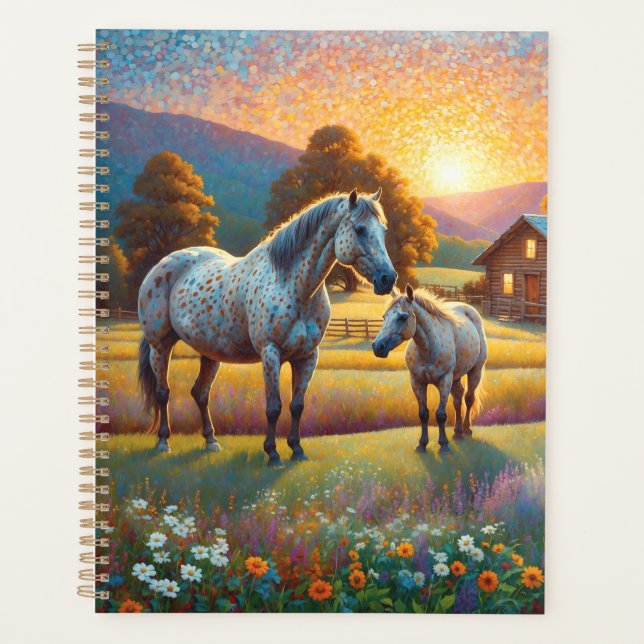 Horse on Farm Wildflower Meadow Planner (Front)