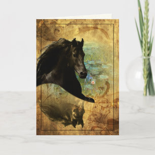 Horse On Monet - Card, Greeting / Note Holiday Card