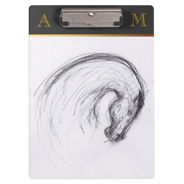 Horse - Original Drawing - Monogram Clipboard (Front)