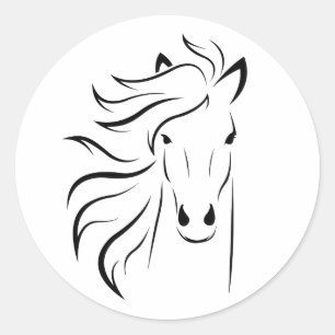 Horse Outline Classic Round Sticker