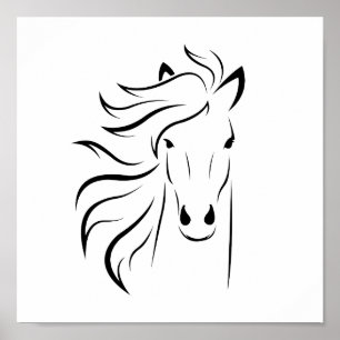 Horse Outline Poster