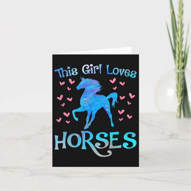 Horse Owner This Girl Loves Horses Equestrian Ride Card (Front)