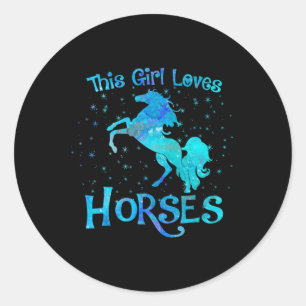 Horse Owner This Girl Loves Horses Equestrian Ride Classic Round Sticker