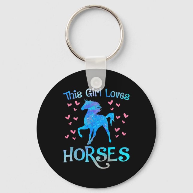 Horse Owner This Girl Loves Horses Equestrian Ride Key Ring (Front)