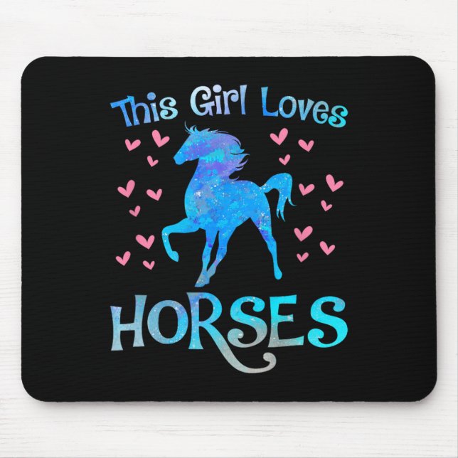 Horse Owner This Girl Loves Horses Equestrian Ride Mouse Mat (Front)