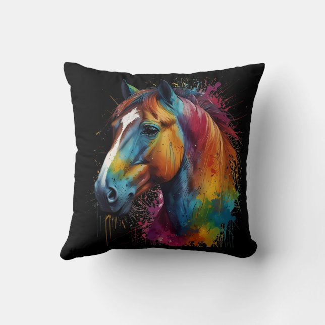 Horse painted design difficult  cushion (Back)