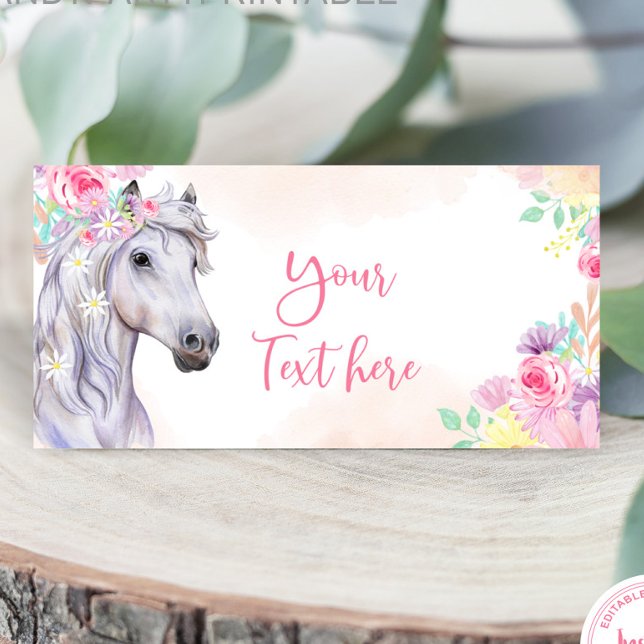 Horse Party Folded Place Card (Creator Uploaded)