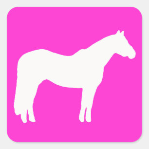 Horse Party Theme Plates Easy Clean Up Square Sticker