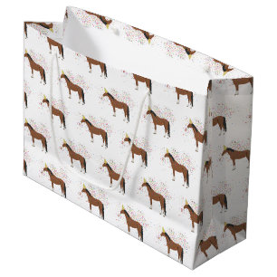 Horse Partying Farm Animals Having a Party Large Gift Bag